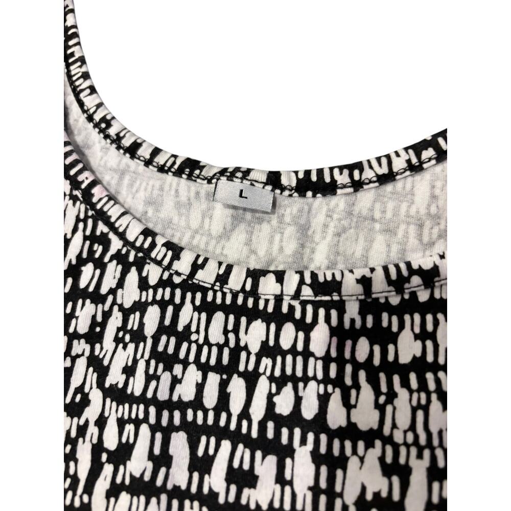 White & Black Abstract Pattern A-Line Dress Size L - Picture 4 of 4